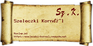 Szeleczki Kornél névjegykártya
