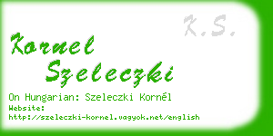 kornel szeleczki business card